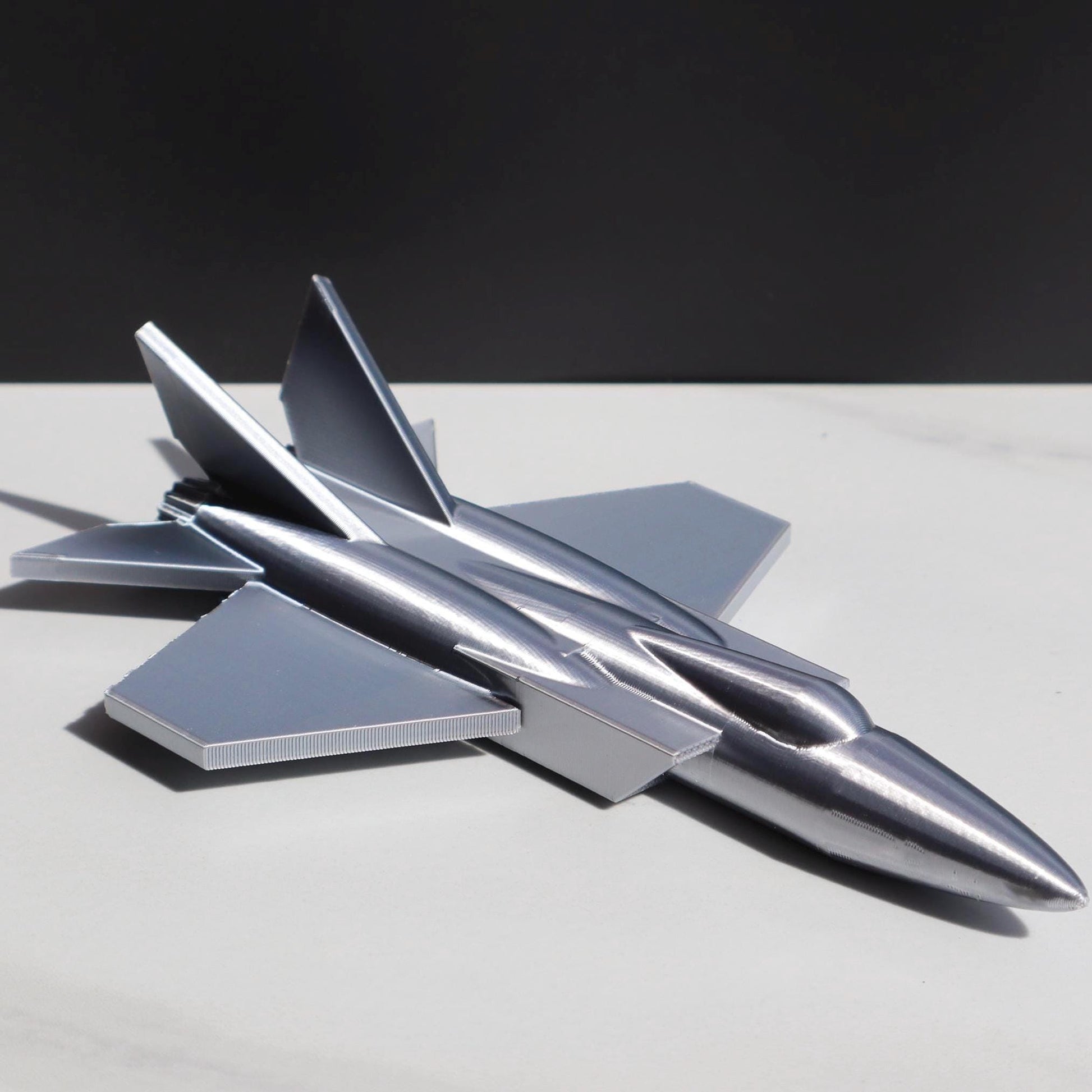 Silver Airplane Statue, Silver Advanced Fighter Jet Model, Metallic Silver Finish, Airplane Decor, Airplane Gift, Retro Decor
