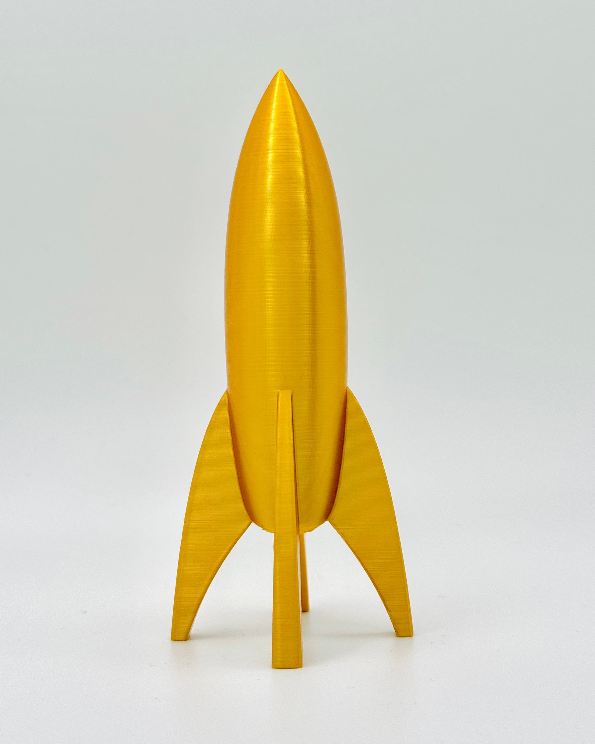 Golden Rocket Ship, Retro Rocket Ship Model, Rocket Decoration, Space Theme Decor