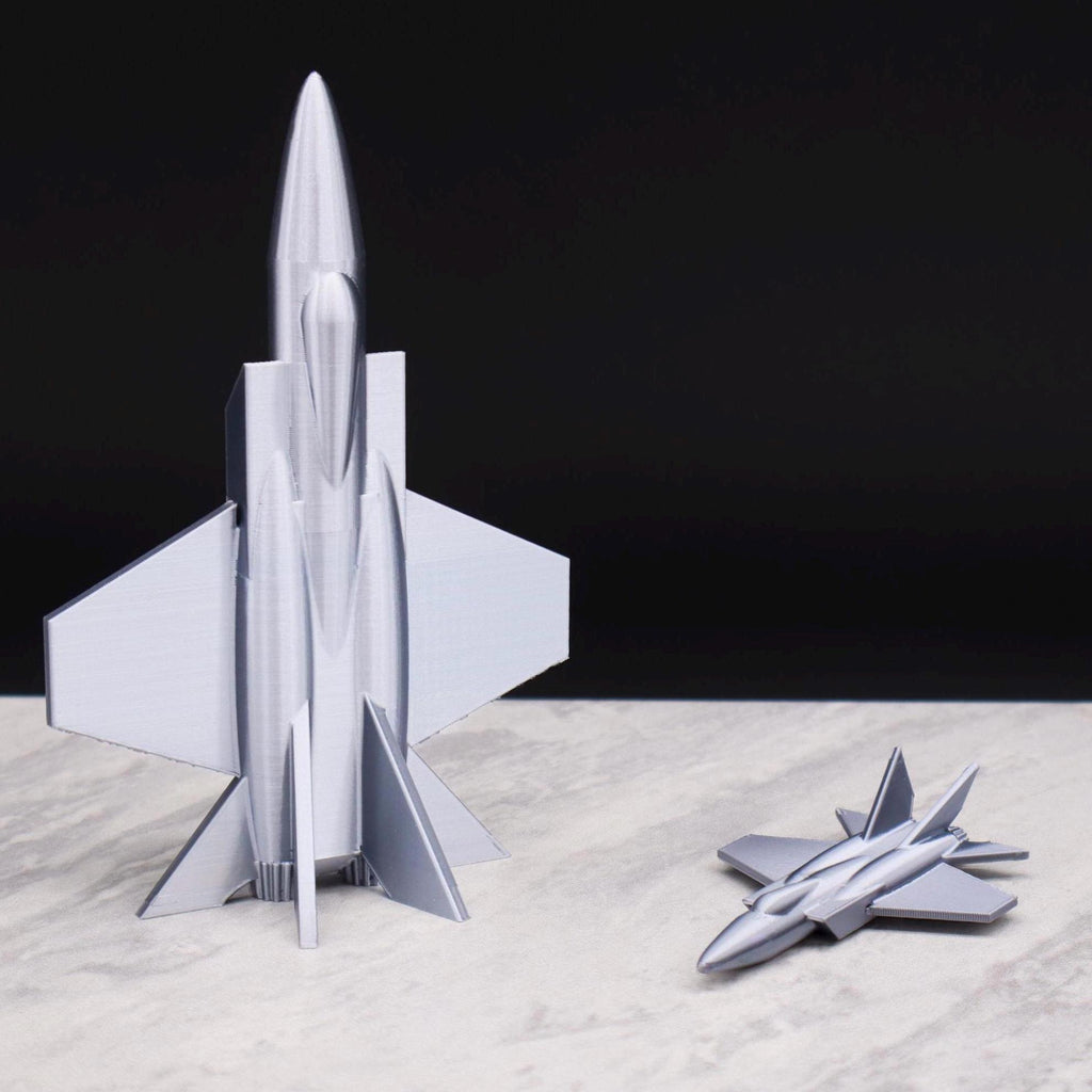 Silver Airplane Statue, Silver Advanced Fighter Jet Model, Metallic Silver Finish, Airplane Decor, Airplane Gift, Retro Decor