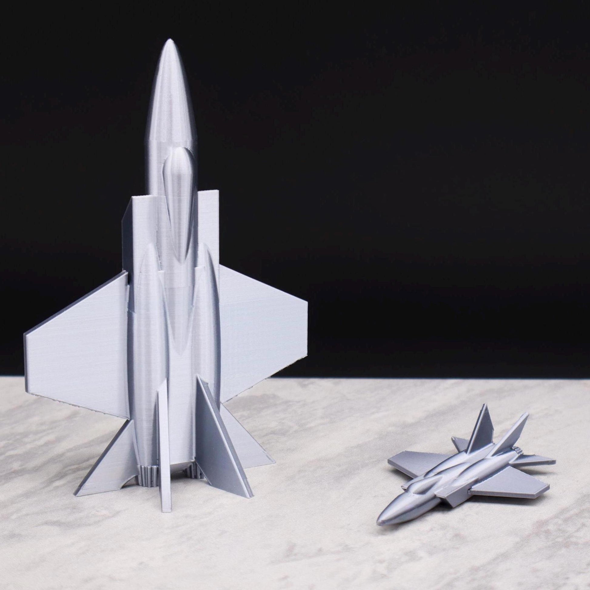 Silver Airplane Statue, Silver Advanced Fighter Jet Model, Metallic Silver Finish, Airplane Decor, Airplane Gift, Retro Decor