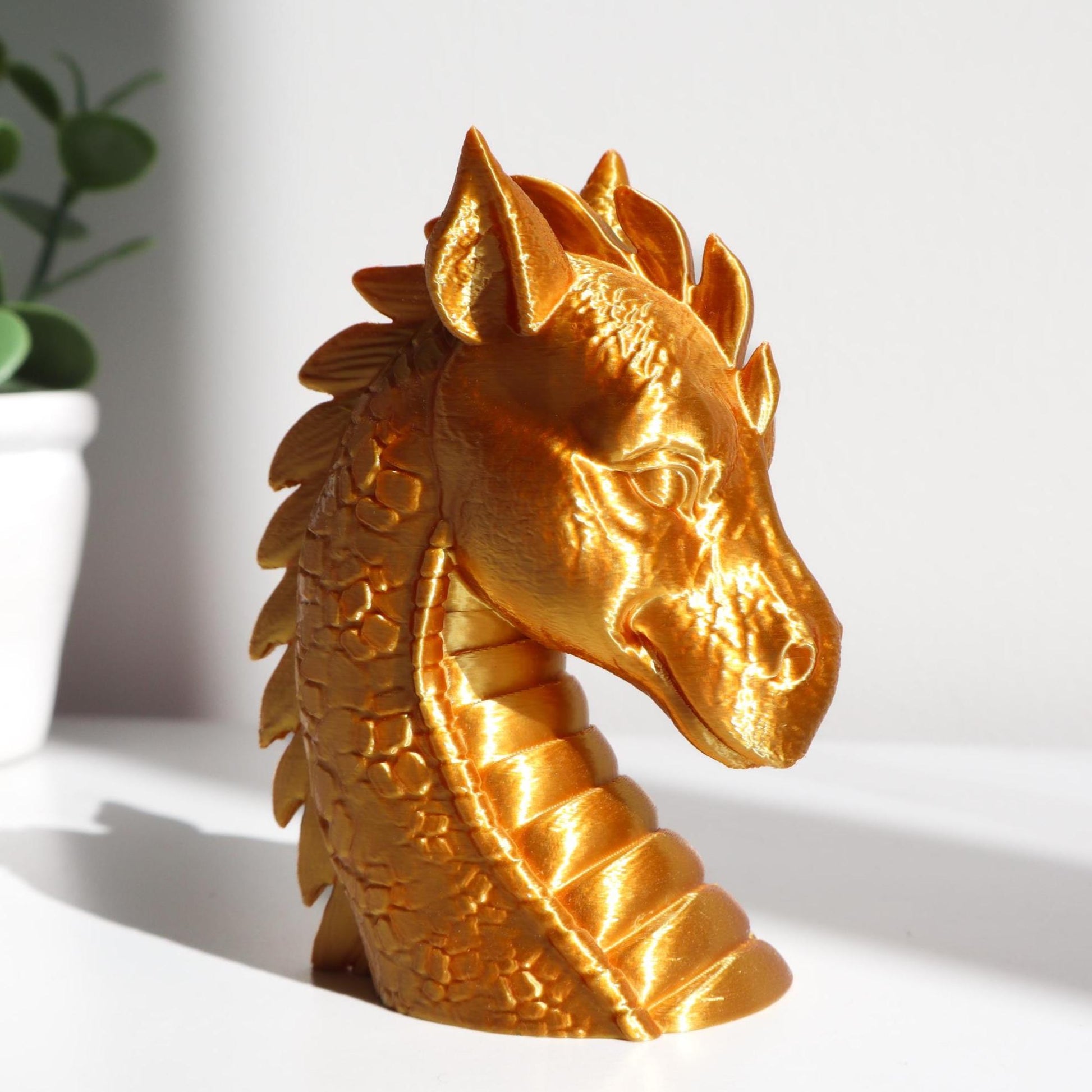 Majestic Dragon Head Statue, Dragon Head Bust, Perfect Fantasy Decor, Mythical Dragon Decor