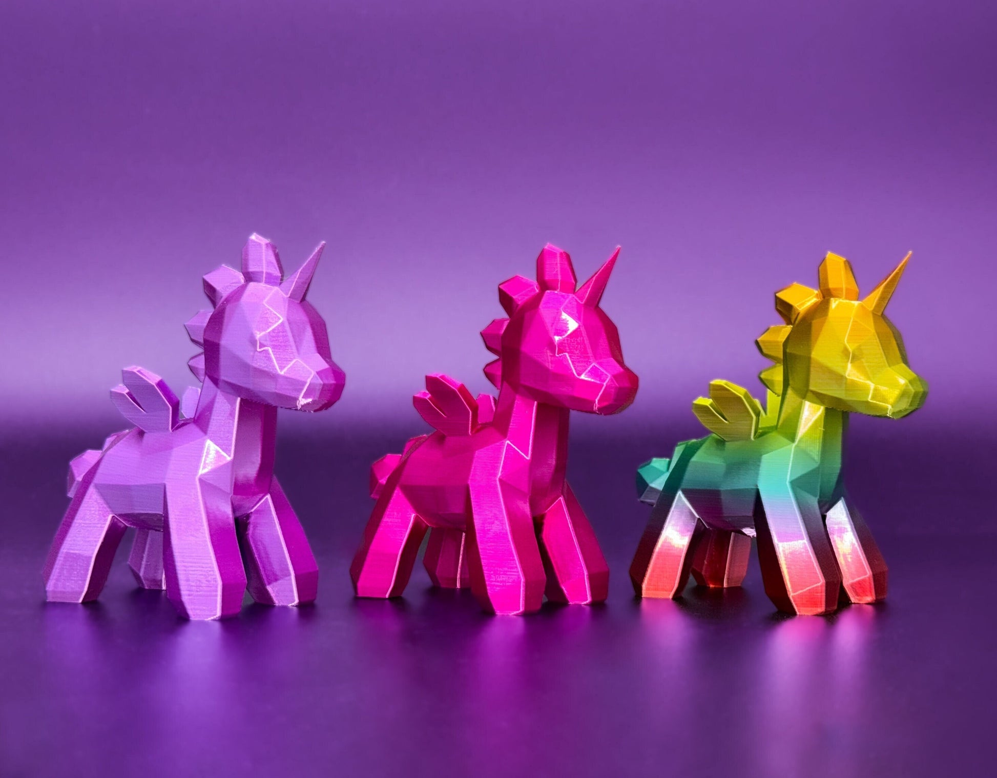 Cute Unicorn Statue, Unicorn Decoration, Colorful Unicorn Model, Geometric Unicorn Figure, Fantasy Unicorn Decor