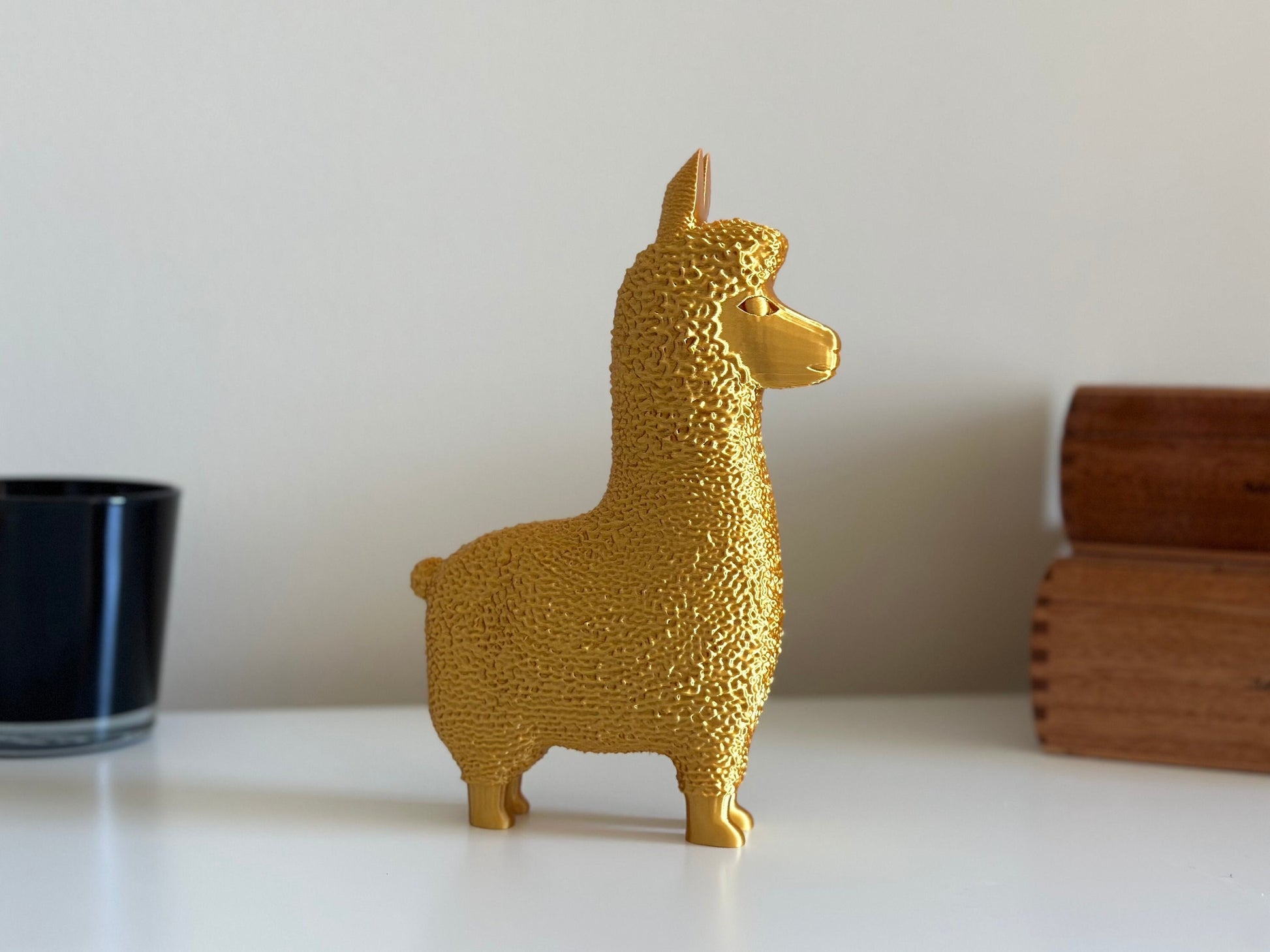 Gold Alpaca, Golden Llama, Cute Alpaca Statue For Decoration, Golden Llama Decor, Big Sizes