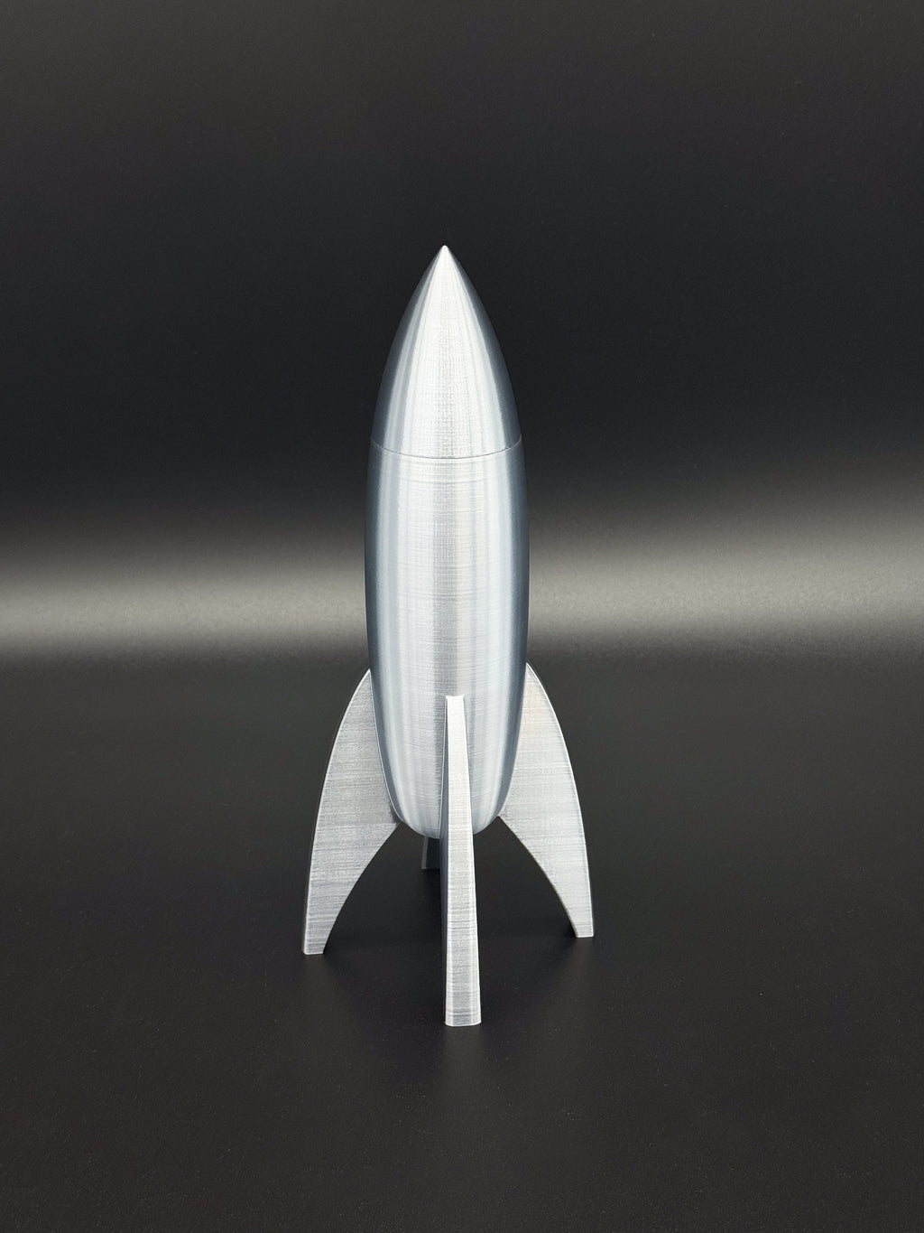Silver Rocket Ship Container, Retro Rocket Ship With Lid And Storage, Rocket Decoration