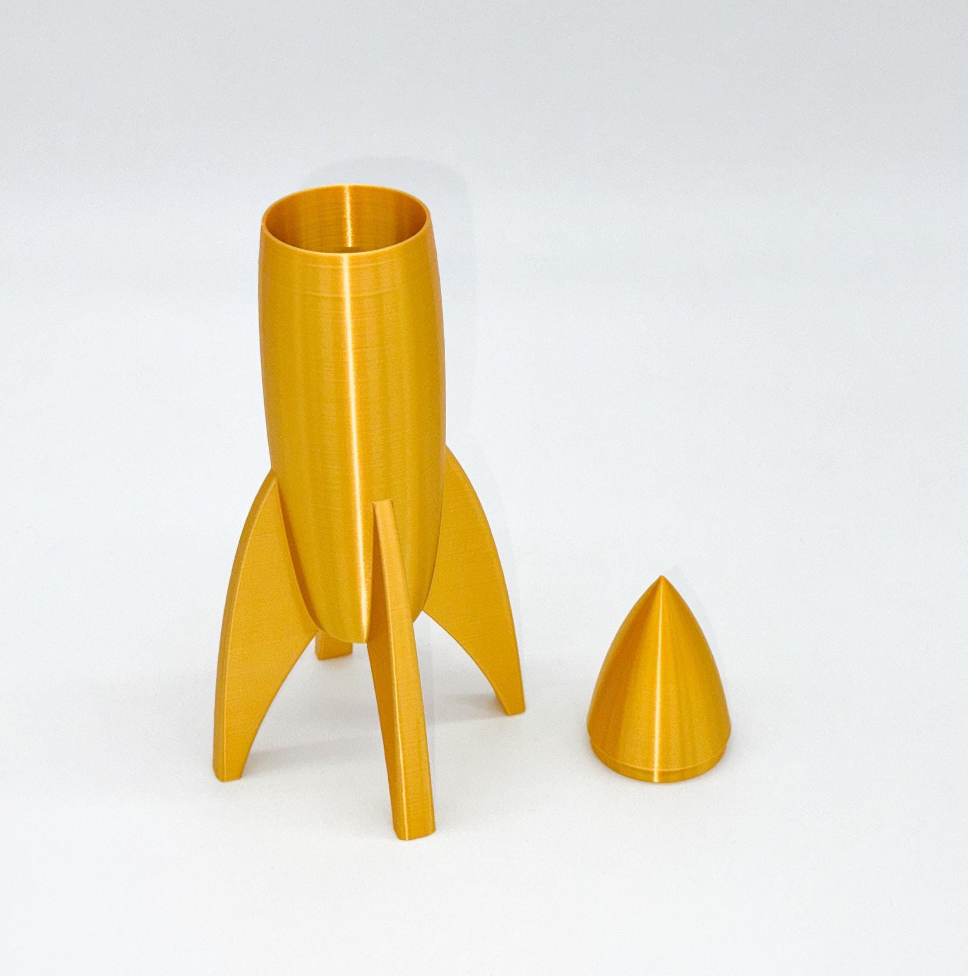 Rocket Ship Container, Retro Rocket Ship With Lid And Storage, Rocket Decoration, Different Colors and Sizes