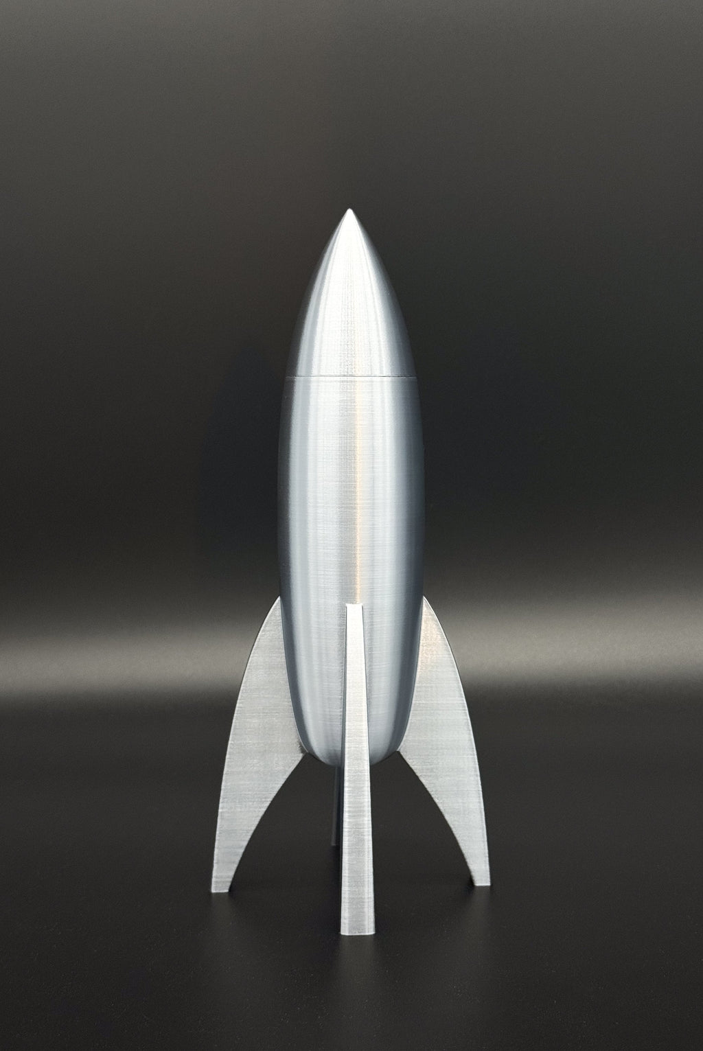Silver Rocket Ship Container, Retro Rocket Ship With Lid And Storage, Rocket Decoration