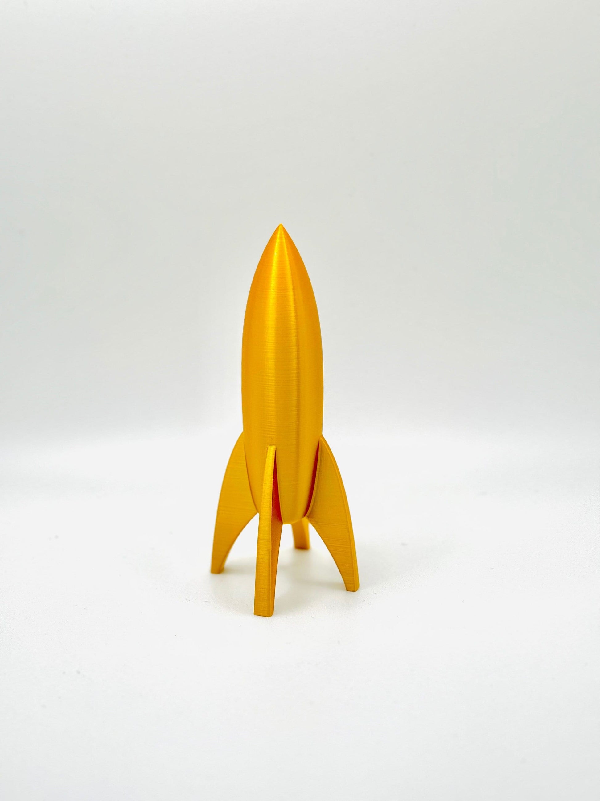 Golden Rocket Ship, Retro Rocket Ship Model, Rocket Decoration, Space Theme Decor