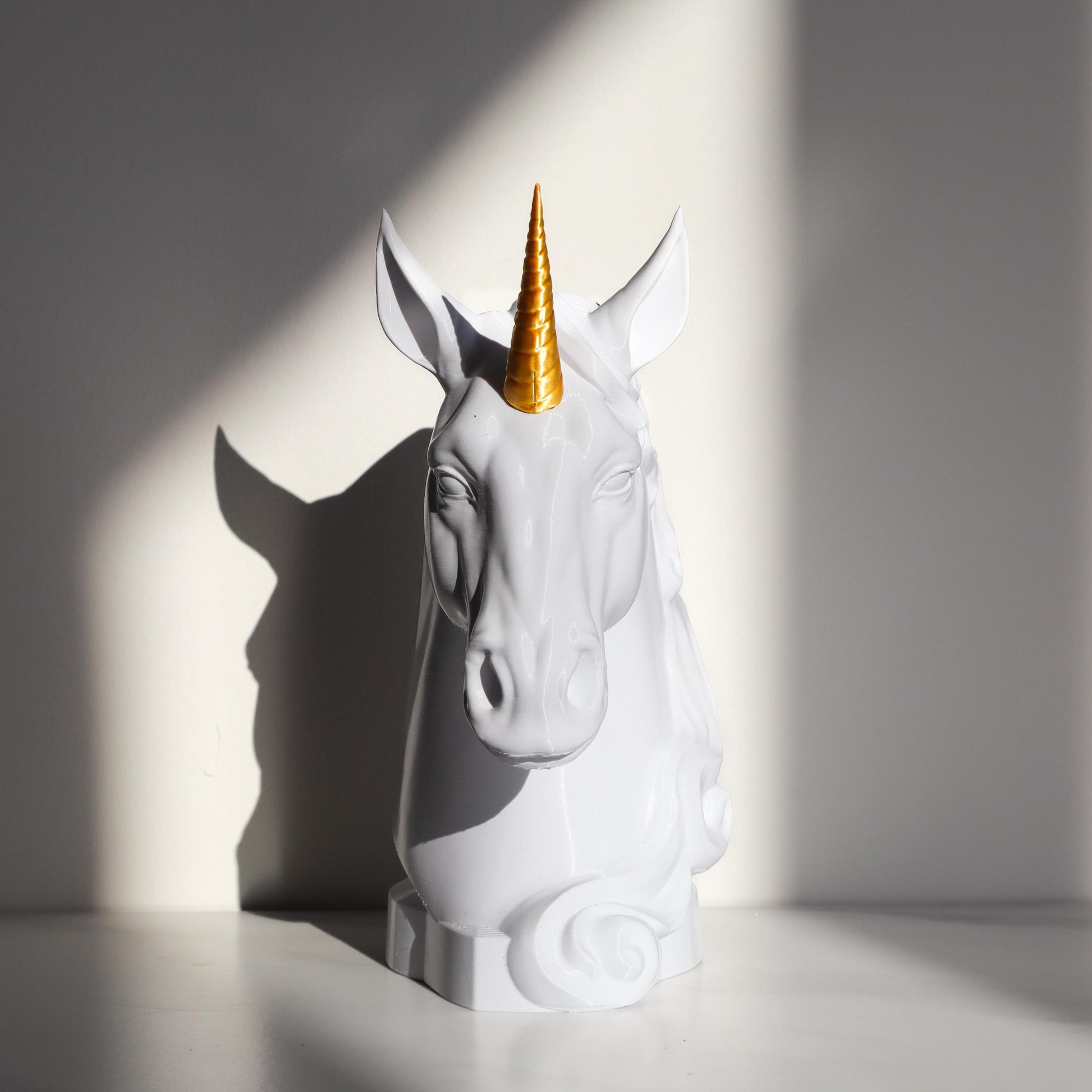 Magical Unicorn Statue With Removable Horn, Unicorn Head Statue For Desk or Table, Assorted Colors, Custom Horn Colors and Sizes