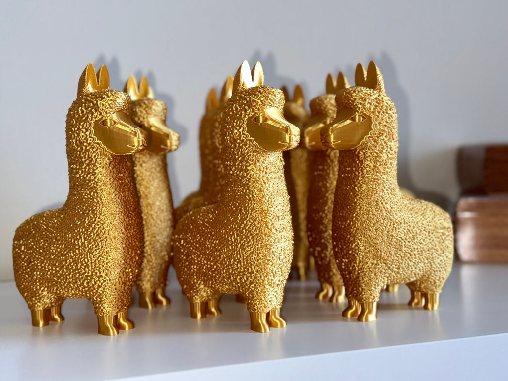 Gold Alpaca, Golden Llama, Cute Alpaca Statue For Decoration, Golden Llama Decor, Big Sizes