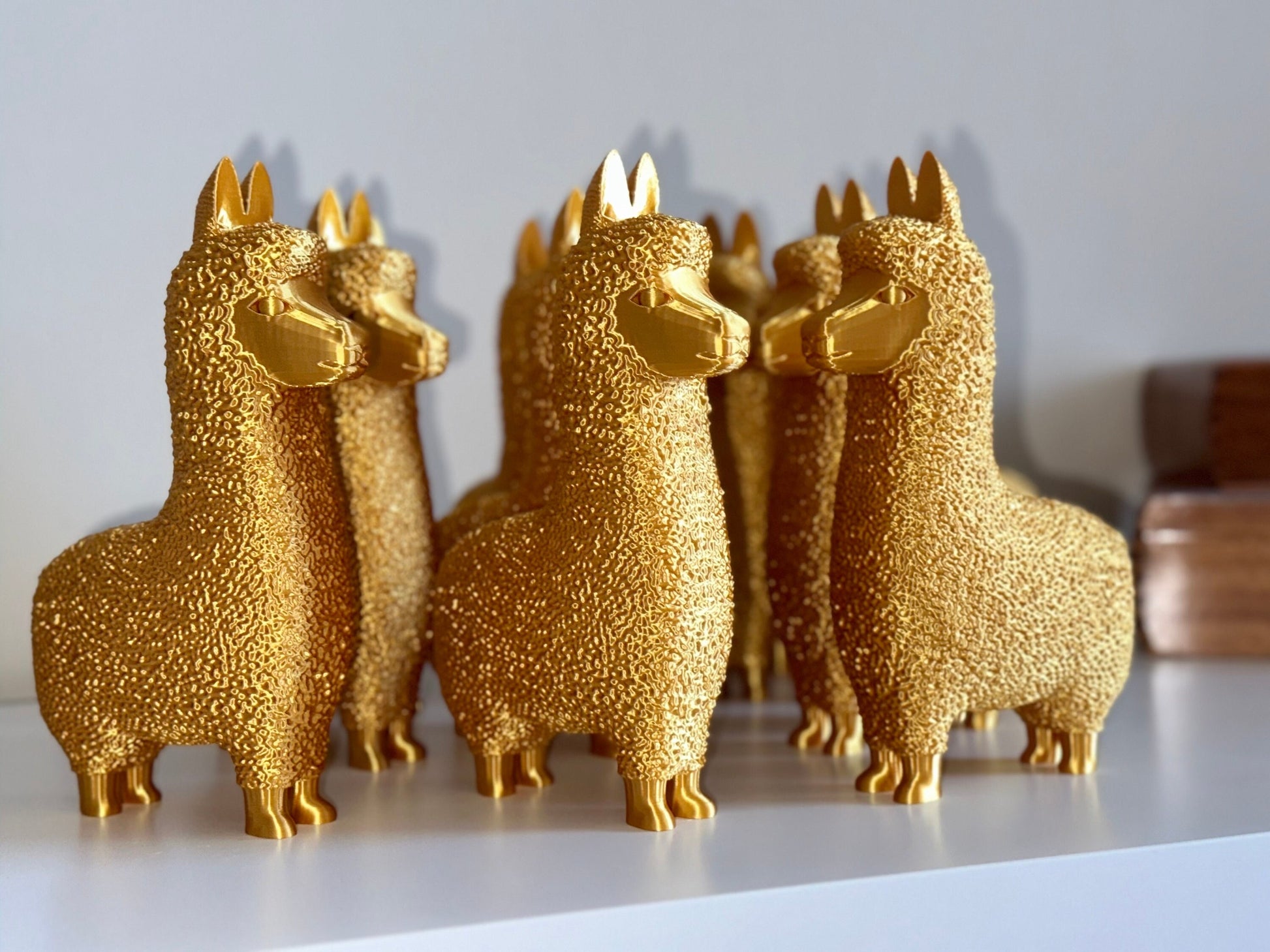 Gold Alpaca, Golden Llama, Cute Alpaca Statue For Decoration, Golden Llama Decor, Big Sizes