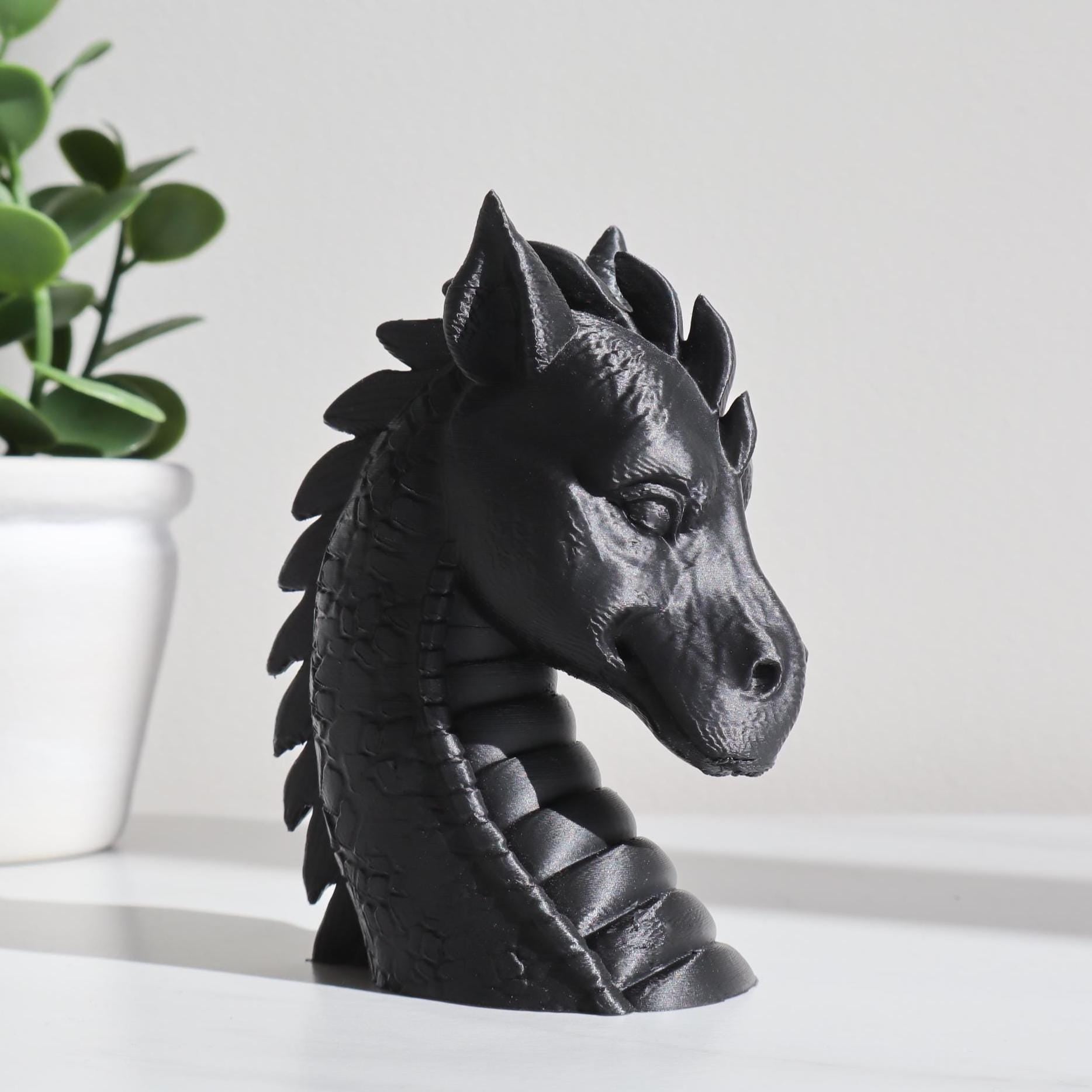 Majestic Dragon Head Statue, Dragon Head Bust, Perfect Fantasy Decor, Mythical Dragon Decor