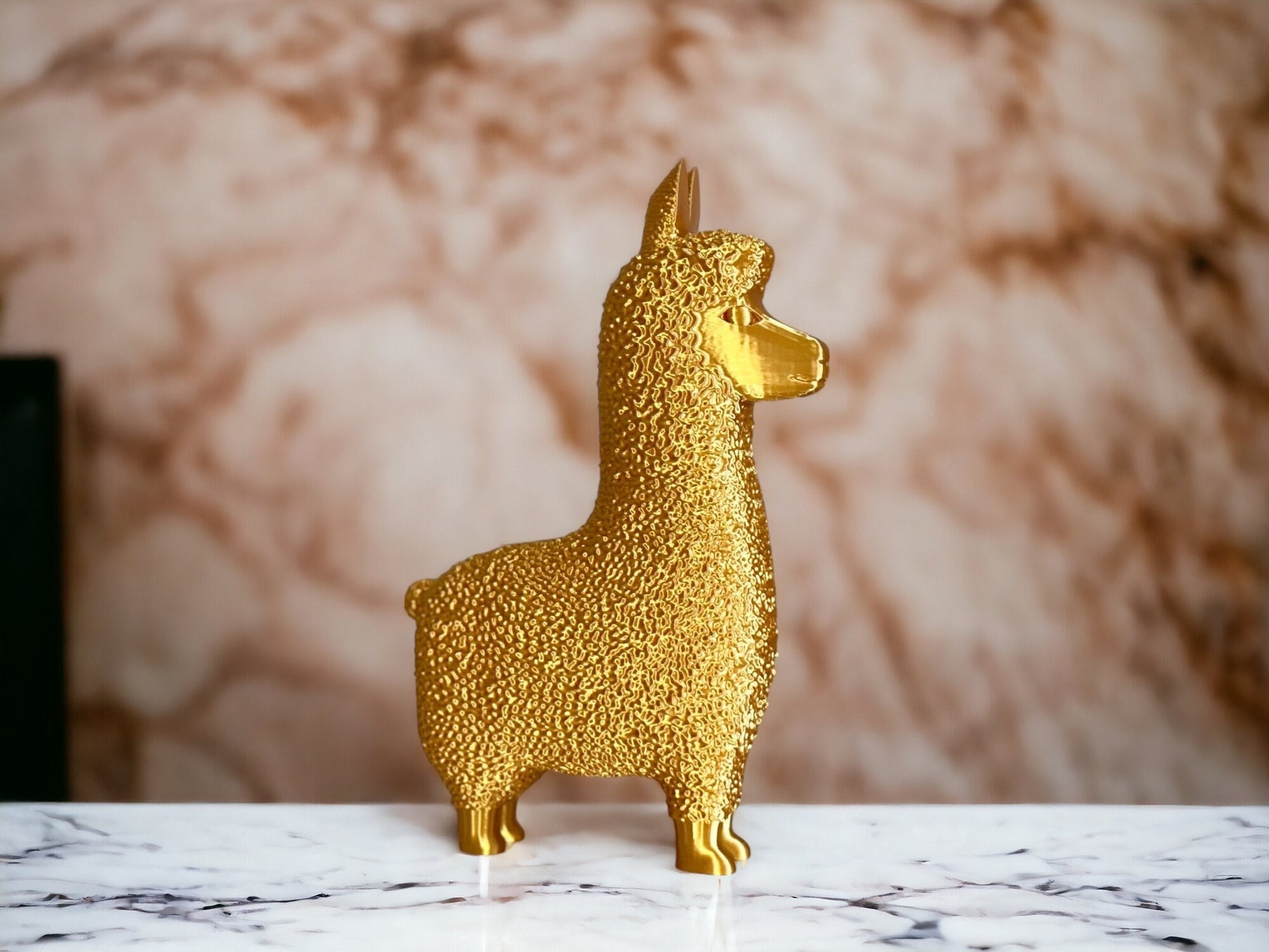 Gold Alpaca, Golden Llama, Cute Alpaca Statue For Decoration, Golden Llama Decor, Big Sizes