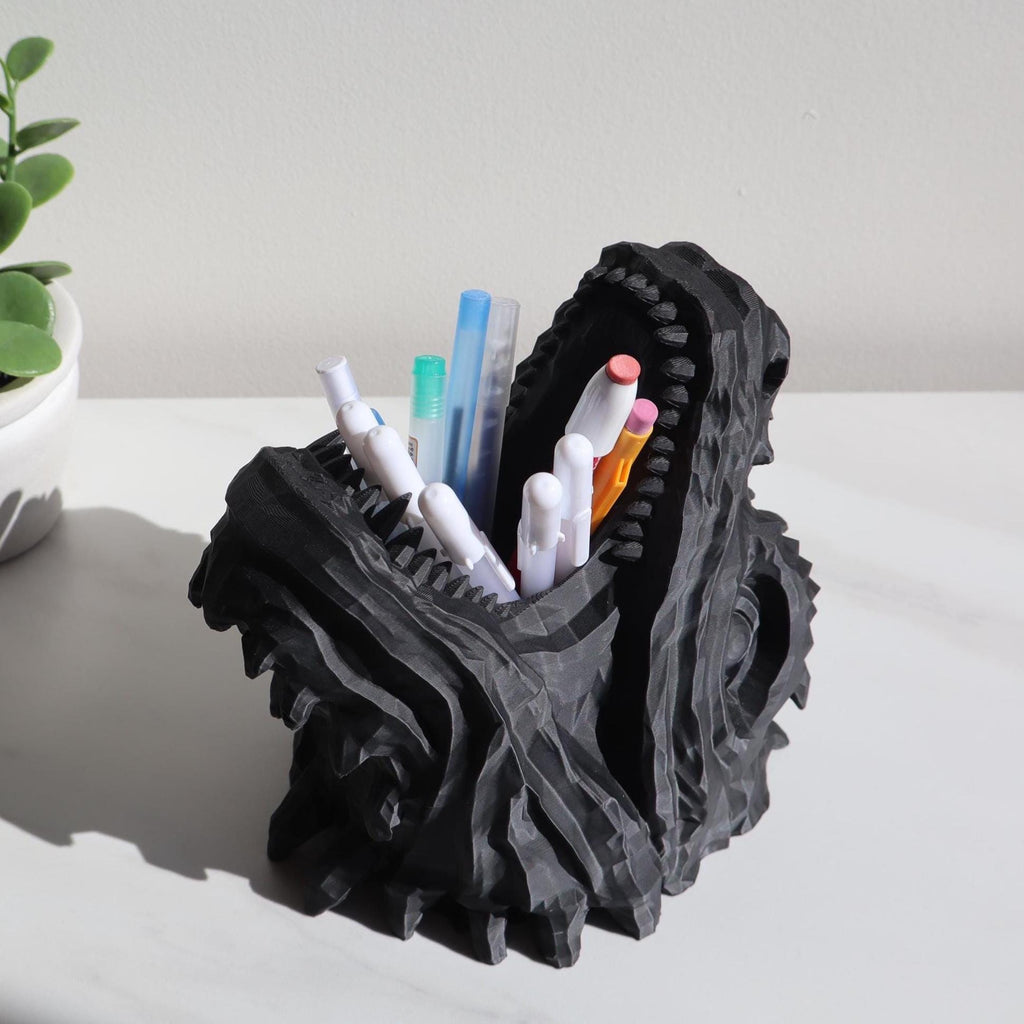 Dragon Head Pencil Holder, Dragon Open Mouth Container, Desk Organizer for Pens, Pencils, Perfect Gamer Gift, Fantasy Lover Pencil Holder
