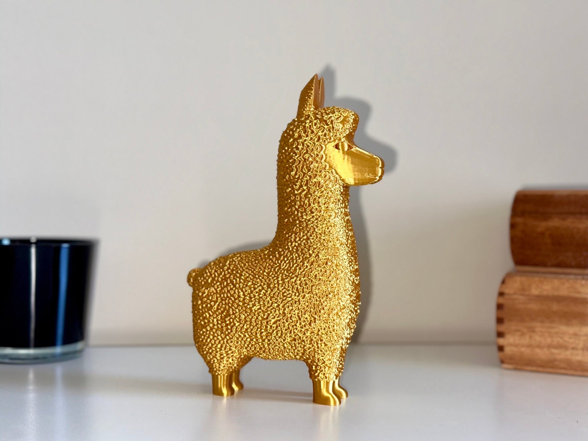 Gold Alpaca, Golden Llama, Cute Alpaca Statue For Decoration, Golden Llama Decor, Big Sizes
