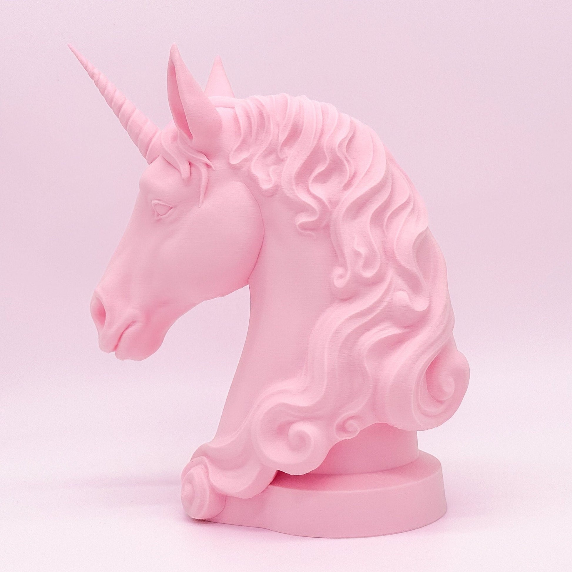 Beautiful Pink Unicorn Statue, Cute Pink Unicorn Head Statue For Desk, Table, Shelf, Perfect Gift