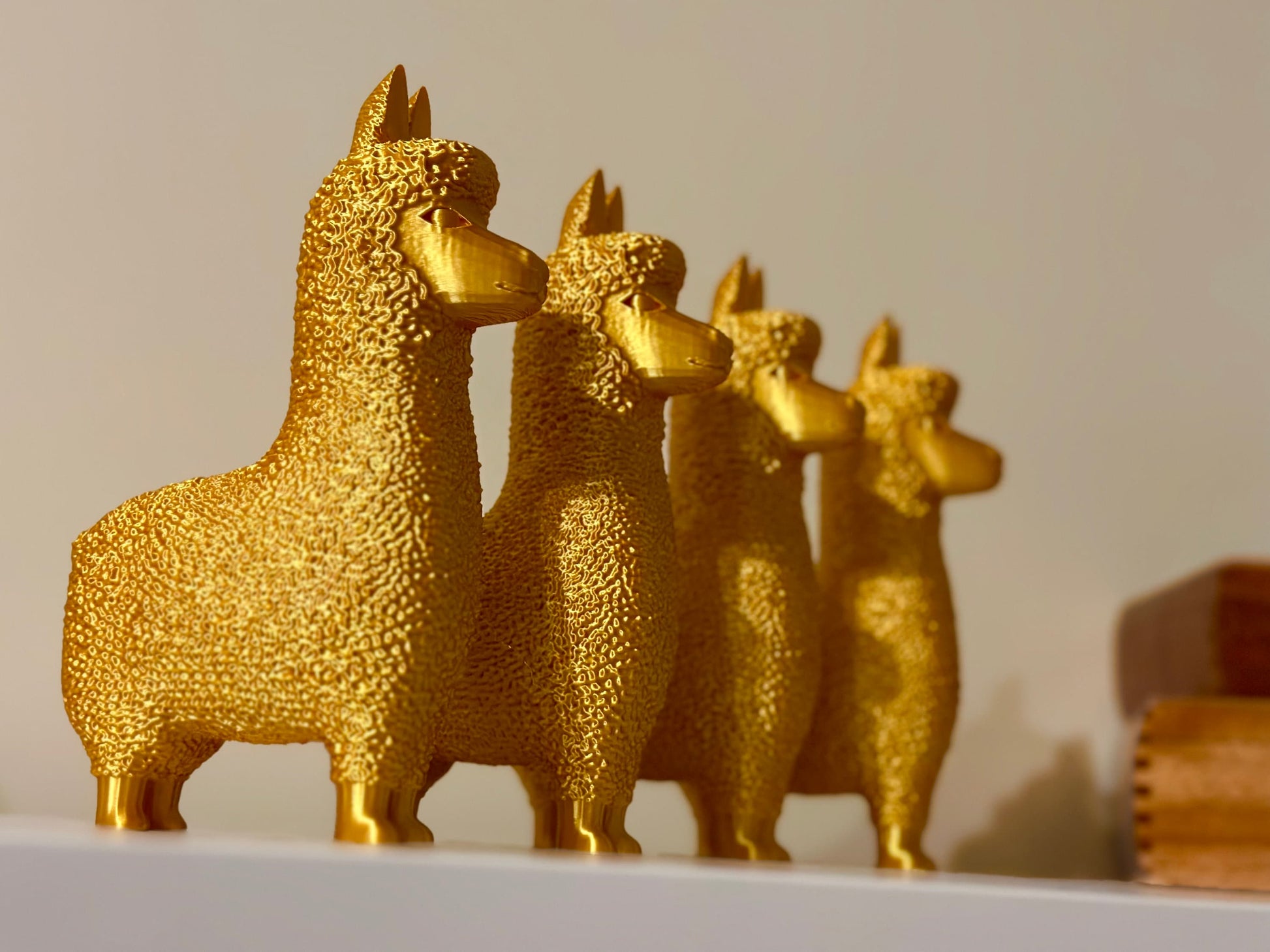 Gold Alpaca, Golden Llama, Cute Alpaca Statue For Decoration, Golden Llama Decor, Big Sizes