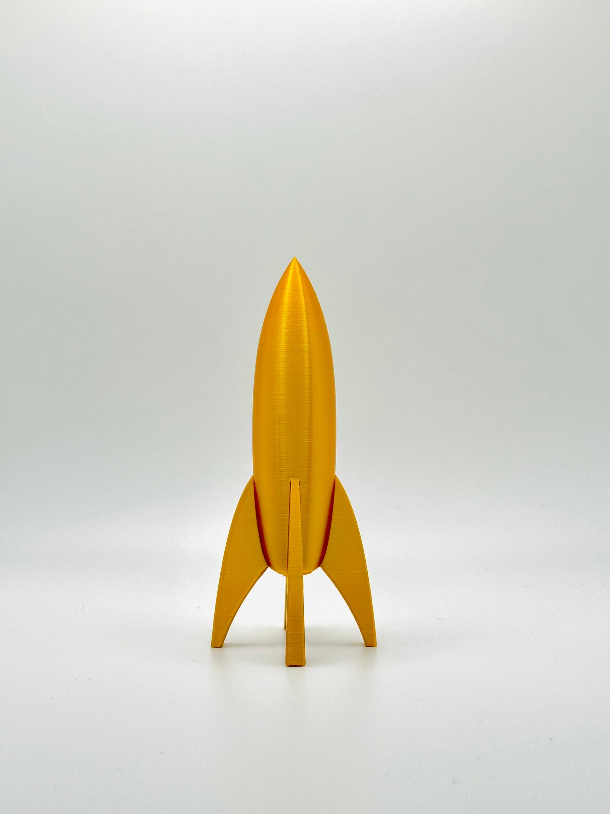 Golden Rocket Ship, Retro Rocket Ship Model, Rocket Decoration, Space Theme Decor