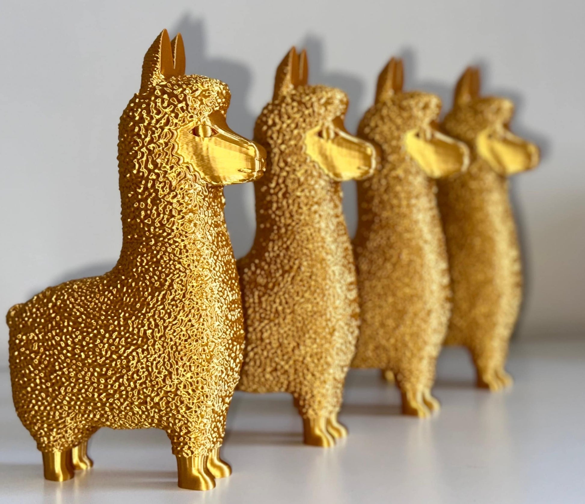 Gold Alpaca, Golden Llama, Cute Alpaca Statue For Decoration, Golden Llama Decor, Big Sizes