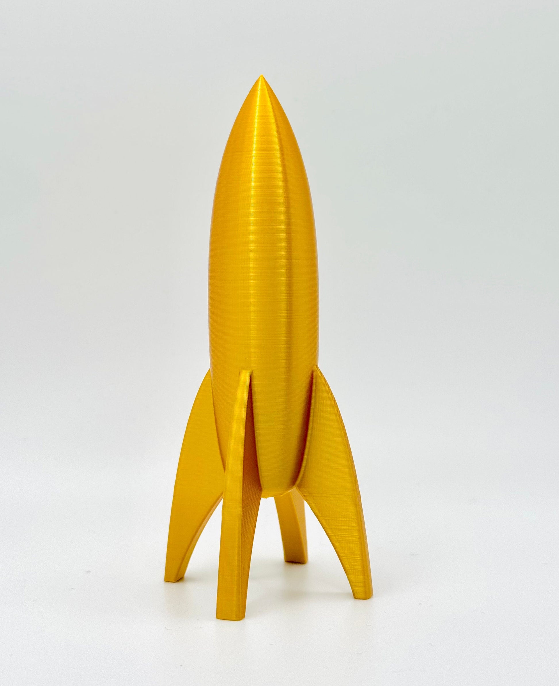 Golden Rocket Ship, Retro Rocket Ship Model, Rocket Decoration, Space Theme Decor