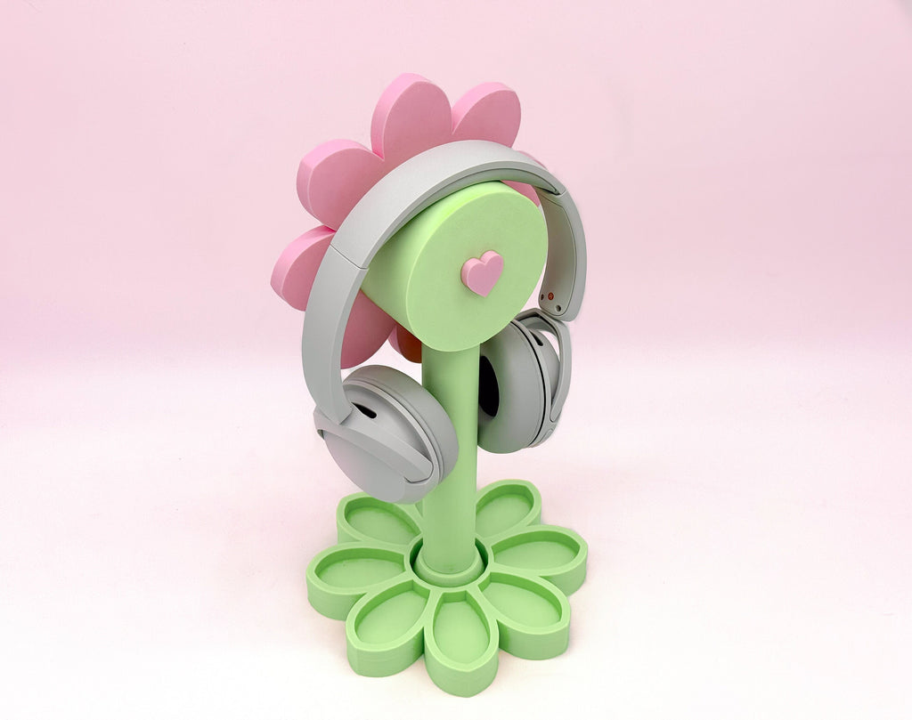 Flower Headphone Stand, Flower Headphones Holder, Perfect For Cute Desk Space, Perfect Gamer Gift
